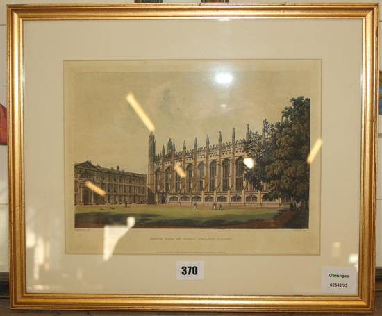 Frederick Mackenzie (1787/8-1854), engraved by Daniel. South side of Kings College Chapel